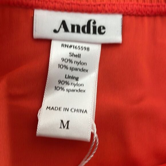 Andie Swim Bikini Rib Bottom Siren Orange size M NWT swimsuit NWT - Picture 4 of 7